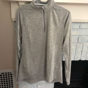 Size L Old Navy active gray striped 1/4 zip
